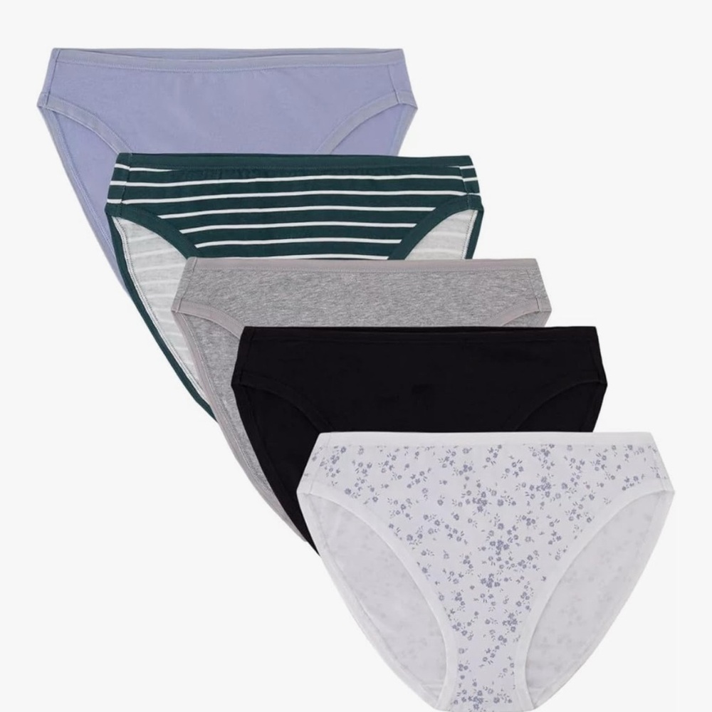 GAP Organic Cotton Bikini Women's Panties Multi-Pack -Floral,Green,Black, grey